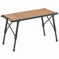 Mesa Dobrável de Campismo em Alumínio Castanha e Preta 120 x 60 x 45-65 cm