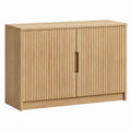 Armário de Arrumação em MDF Folheado a Carvalho Natural, 2 Portas, 100 x 40 x 80 cm