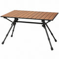 Mesa Dobrável de Alumínio Castanha e Preta 120 x 60 cm com Altura Regulável 45-65 cm