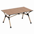 Mesa Dobrável Retangular em Alumínio Castanho e Preto 120 x 60 x 45 cm