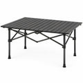 Mesa de Campismo Dobrável em Alumínio Preta 120 x 60 x 70 cm