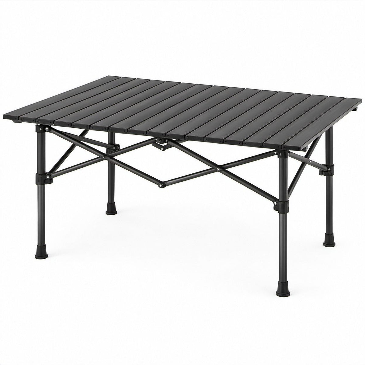 Mesa de Campismo Dobrável em Alumínio Preta 120 x 60 x 70 cm