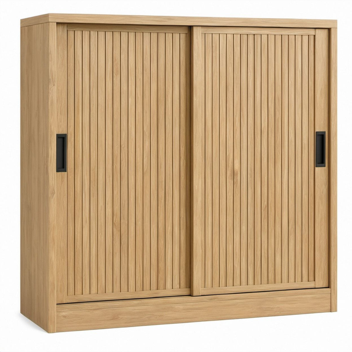 Roupeiro com 2 Portas de Correr em Carvalho Claro e Preto, 180 x 60 x 200 cm