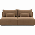 Sofá modular de 2 lugares castanho em poliéster, 200 x 100 x 75 cm